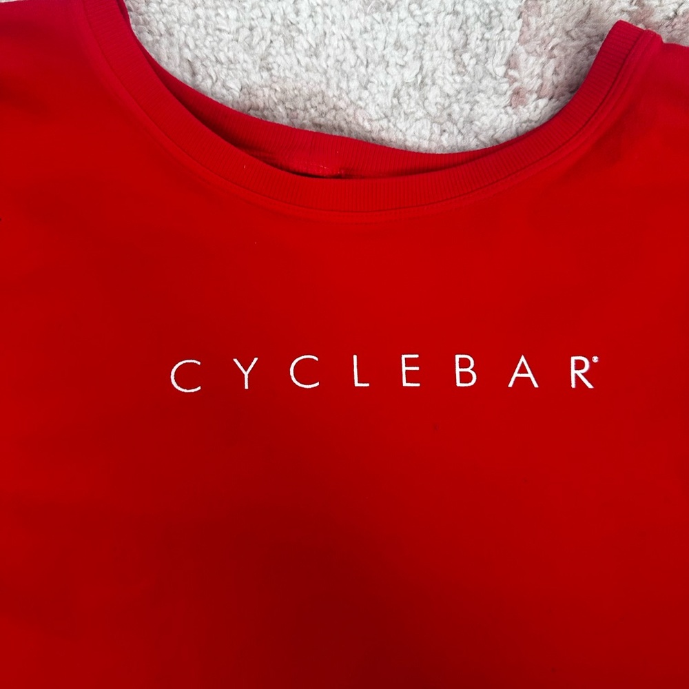 NUX cyclebar crop shirt red